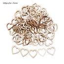 50/100pcs Blank Heart Wood Slices