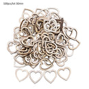 50/100pcs Blank Heart Wood Slices