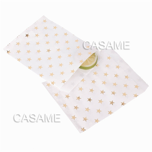 Pack of 25 Chevron/Spot/Star/Plain/Polka Dot Bags with optional stickers