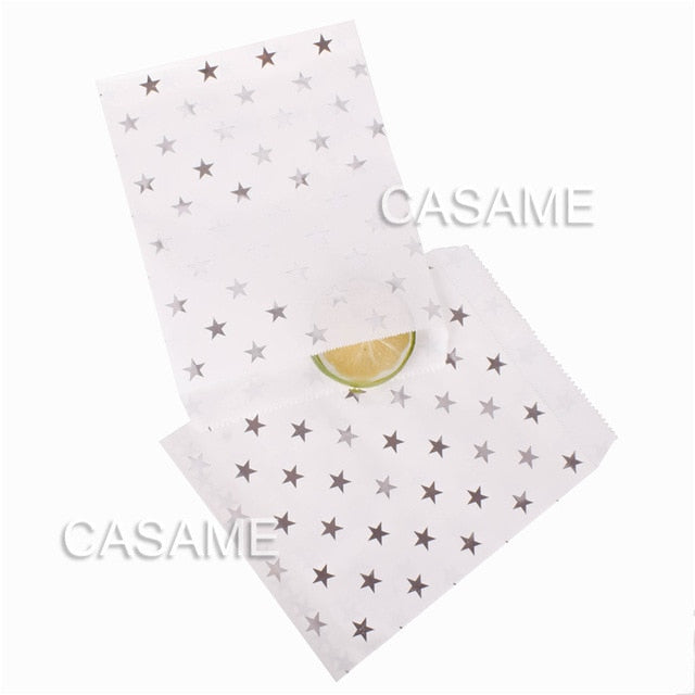 Pack of 25 Chevron/Spot/Star/Plain/Polka Dot Bags with optional stickers