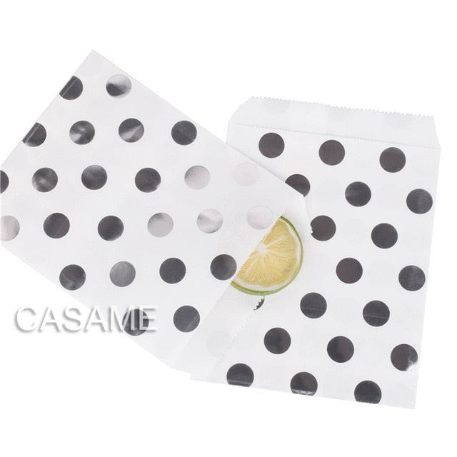 Pack of 25 Chevron/Spot/Star/Plain/Polka Dot Bags with optional stickers
