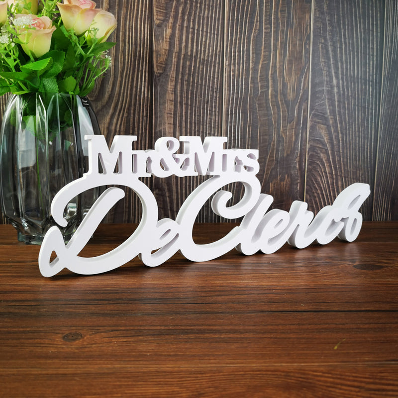 Personalized Mr & Mrs Surname Wedding Table Sign