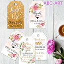 120 Piece Set Personalised Rectangular Wedding Tags