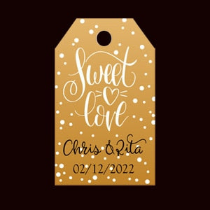 120 Piece Set Personalised Rectangular Wedding Tags
