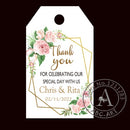 120 Piece Set Personalised Rectangular Wedding Tags
