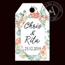 120 Piece Set Personalised Rectangular Wedding Tags