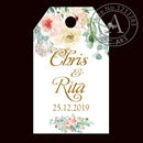 120 Piece Set Personalised Rectangular Wedding Tags