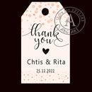 120 Piece Set Personalised Rectangular Wedding Tags