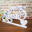 Personalised White 'Mr And Mrs (with your name)' Wedding Sign