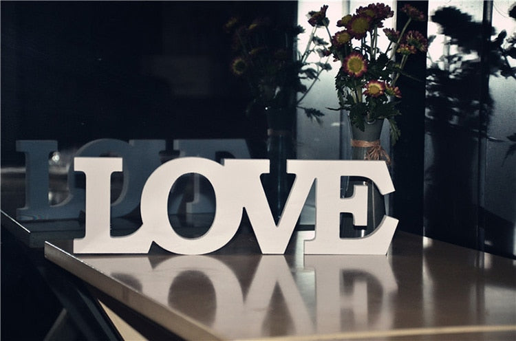 Approx 31X9x1cm  "Love" White Letters Wedding Sign