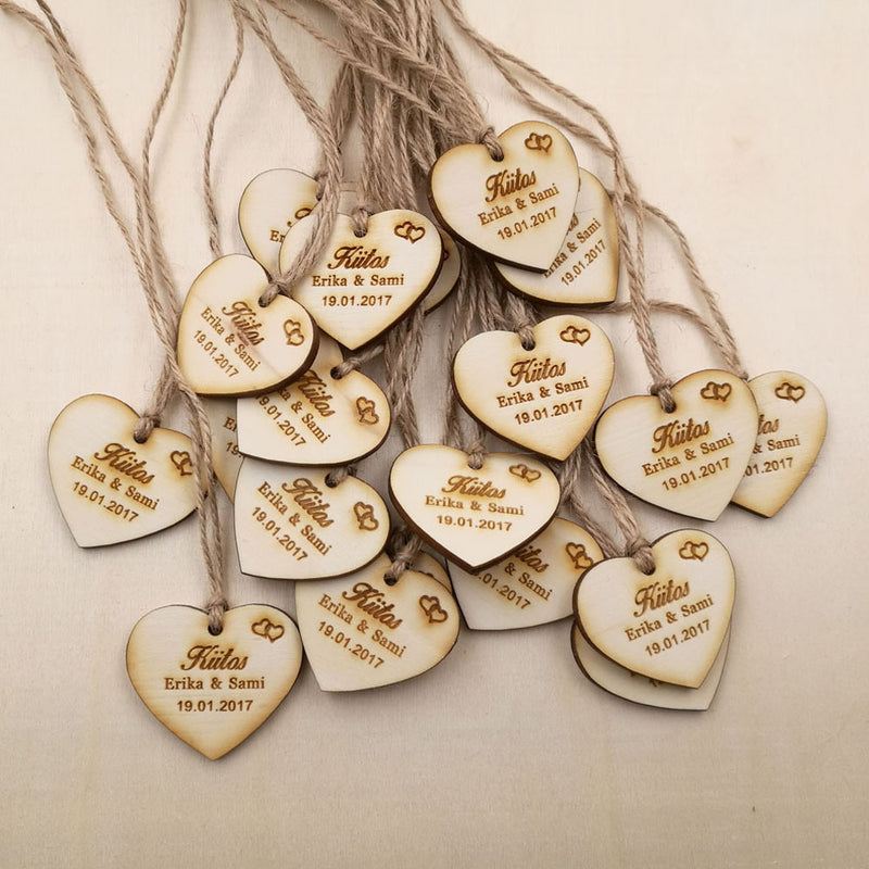 50 pieces Custom Save the Date Wooden Tags