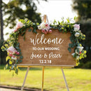 Bride and Groom Names Wedding Date Welcome Sticker Sign