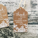 50 Pcs 'Thank You' Gift Tags Lace Print Kraft Paper Tags