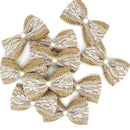 10pcs Vintage Natural Jute Burlap Hessian Bows