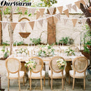 3m Vintage Flags Hessian Wedding Decoration Bunting